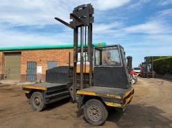 LANSING LINDE S50 SIDE LOADING FORKLIFT*C/W PALLET TINES*VIDEO*