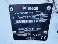 BOBCAT 331 EXCAVATOR*C/W HYDRAULIC HAMMER*404 HOURS*VIDEO*