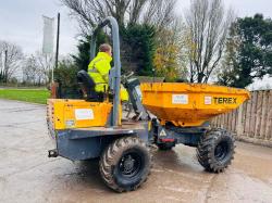 TEREX TA3 4WD SWIVEL TIP DUMPER *YEAR 2012, 1422 HOURS* C/W KUBOTA ENGINE *VIDEO*