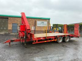 HERBST 19 TONNE TWIN AXLE TRAILER*C/W BONFIGLIOLI P10200 CRANE*VIDEO*