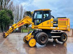 KOMATSU PW160ES-7K 4WD WHEELED EXCAVATOR C/W QUICK HITCH & RAILWAY GEAR *VIDEO*
