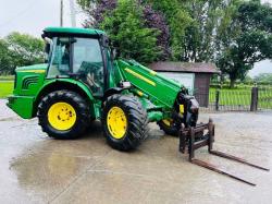 JOHN DEER 3800 4WD TELEHANDLER C/W PIN & CONE HEAD STOCK & TINES *VIDEO*