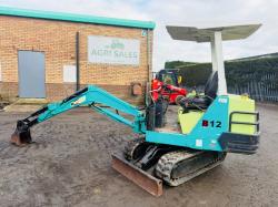 YANMAR B12 RUBBER TRACKED MINI EXCAVATOR*C/W BUCKET*VIDEO*