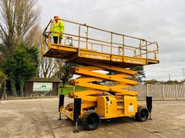 HAULOTTE H15SX SCISSOR LIFT *YEAR 2008, 3412 HOURS* C/W HYDRAULIC SUPPORT LEGS *VIDEO*