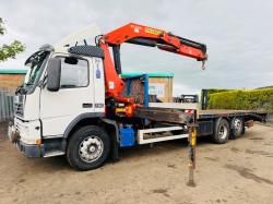 VOLVO FM7-12 FLAT BED LORRY*C/W PALFINGER PK23080 CRANE*VIDEO*