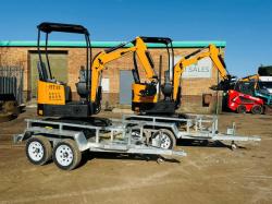 *NEW*JPC HT12 EXCAVATOR*CHOICE OF 2*C/W TWIN AXLE TRAILER*VIDEO*