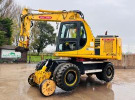 KOMATSU PW130ES-6K 4WD WHEELED EXCAVATOR C/W QUICK HITCH & RAILWAY GEAR *VIDEO*