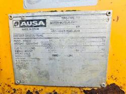 AUSA D600AP 4WD DUMPER * 1829 HOURS * C/W ROLE BAR & KUBOTA ENGINE 