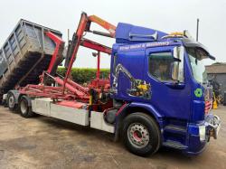VOLVO FE320 HOOK LOADER LORRY*C/W PALFINGER CRANE*VIDEO*