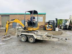 JCB 8014CTS EXCAVATOR*C/W DOUBLE AXLE PLANT TRAILER*YEAR 2010*VIDEO*