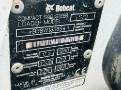BOBCAT S70 SKIDSTEER *YEAR 2018* C/W BUCKET *VIDEO*