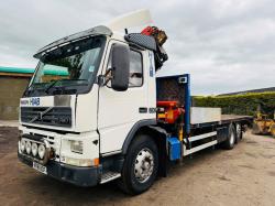 VOLVO FM7-12 FLAT BED LORRY*C/W PALFINGER PK23080 CRANE*VIDEO*