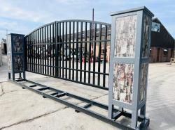BRAND NEW STEEL TWIN OPENING STEEL GATE'S *15FT X 6FT 2 INCH* VIDEO*