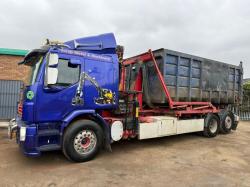 VOLVO FE320 HOOK LOADER LORRY*C/W PALFINGER CRANE*VIDEO*