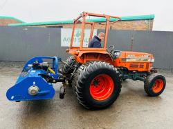 KUBOTA L4150 4WD TRACTOR*C/W RYETECH FLAIL MULCHER*VIDEO*