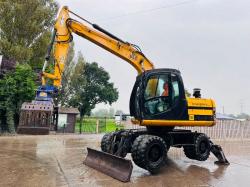 JCB JS130W 4WD WHEELED EXCAVATOR *YEAR 2009* C/W ROTATING SELECTOR GRAB *VIDEO*
