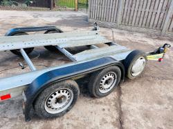 BRIAN JAMES TWIN-AXLE CAR TRANSPORTER TRAILER C/W LOADING RAMPS *VIDEO*