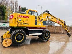 KOMATSU PW130ES-6K 4WD WHEELED EXCAVATOR C/W QUICK HITCH & RAILWAY GEAR *VIDEO*