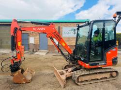 KUBOTA KX030-4 EXCAVATOR*C/W TILT BUCKET*2296 HOURS*YEAR 2019*VIDEO*