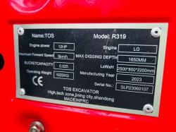 UNUSED TOS R319 TRACKED EXCAVATOR *YEAR 2023* C/W BUCKET *VIDEO*