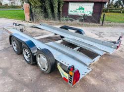 BRIAN JAMES TWIN-AXLE CAR TRANSPORTER TRAILER C/W LOADING RAMPS *VIDEO*