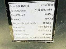 STILL R20-15 ELECTRIC FORKLIFT*C/W TINE EXTENSIONS*VIDEO*