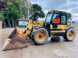 CATERPILLAR TH62 4WD TELEHANDLER *AG-SPEC* C/W BUCKET & TINES *VIDEO*