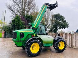 JOHN DEER 3215 4WD TURBO TELEHANDLER C/W PIN & CONE HEAD STOCK *VIDEO*
