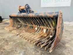 RAKE BUCKET TO SUIT 22 TONNE EXCAVATOR*80MM PIN*VIDEO*