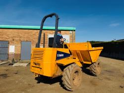 THWAITES 6 TONNE STRAIGHT TIP DUMPER*3141 HOURS*VIDEO*