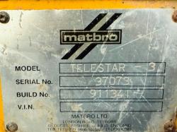 MATBRO TELESTAR - 3 TELEHANDLER*C/W PALLET TINES*VIDEO*