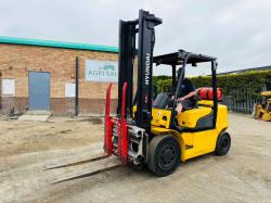 HYUNDAI 35L-7A FORKLIFT*C/W FORK POSITIONER*YEAR 2016*VIDEO*