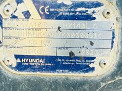 HYUDAI HX140L C EXCAVATOR*C/W BLOCK PADS*YEAR 2020*VIDEO*