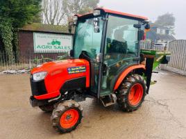 KUBOTA B2350 4WD TRACTOR *YEAR 2018* AMAZONE E+S 301 HYDRO SALT SPREADER *VIDEO*