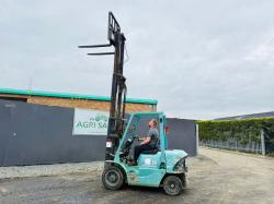 MITSUBISHI FD20K CONTAINER SPEC FORKLIFT*C/W PALLET TINES*VIDEO*