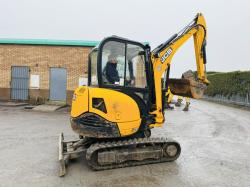 JCB 8026 EXCAVATOR *ZERO SWING*YEAR 2018*3378 HOURS* C/W 2 BUCKETS*VIDEO*