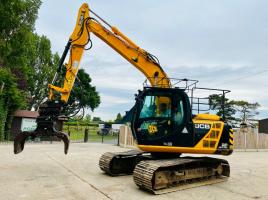 JCB JS145 TRACKED EXCAVATOR * YEAR 2014 * C/W ROTATING SELECTOR GRAB 