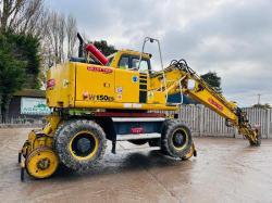 KOMATSU PW150ES-6K 4WD WHEELED EXCAVATOR C/W QUICK HITCH & RAILWAY GEAR *VIDEO*