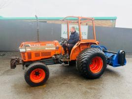 KUBOTA L4150 4WD TRACTOR*C/W RYETECH FLAIL MULCHER*VIDEO*