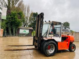 FINLAY F140 ROUGH FORKLIFT C/W 2M LONG TINES & 3 X AUXILARY LINES *VIDEO*