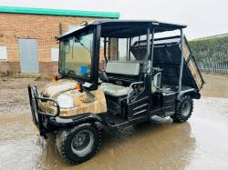 KUBOTA RTV 1140 CPX* C/W HYDRAULIC TIP*YEAR 2014*VIDEO*