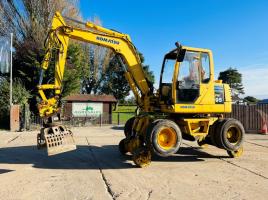 KOMATSU PW95 4WD WHEELED EXCAVATOR C/W 4WS & RAILWAY RUNNING GEAR *VIDEO*