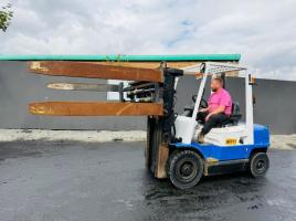 HYSTER H2.50XM FORKLIFT*C/W HYDRAULIC ROTATING BAIL GRAB*VIDEO*
