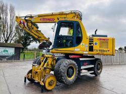 KOMATSU PW150ES-6K 4WD WHEELED EXCAVATOR C/W QUICK HITCH & RAILWAY GEAR *VIDEO*