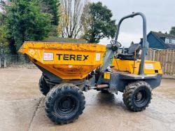TEREX TA3 4WD SWIVEL TIP DUMPER *YEAR 2012, 1422 HOURS* C/W KUBOTA ENGINE *VIDEO*