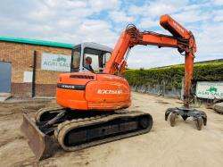 HITACHI EX75UR EXCAVATOR*C/W 5 TINE SCRAP GRAB*VIDEO*