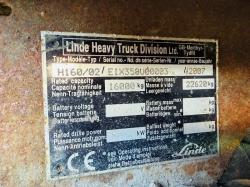 LINDE H160/02 FORKLIFT*C/W SIDE SHIFT*16 TONNE LIFT*VIDEO*