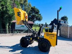 MECALAC TA1HT 1 TON HIGH TIP DUMPER *YEAR 2018, 1362 HOURS* C/W ROLE BAR *VIDEO*