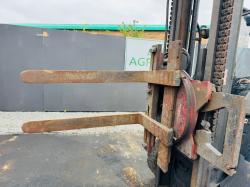 LINDE H40D 2 STAGE MASTED FORKLIFT*YEAR 2008*C/W ROTATING TINES*VIDEO*