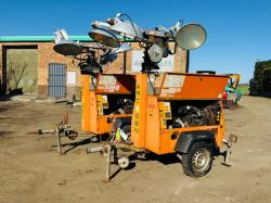 ARC GEN LIGHTING TOWERS*CHOICE OF 2*C/W KUBOTA ENGINE*VIDEO*